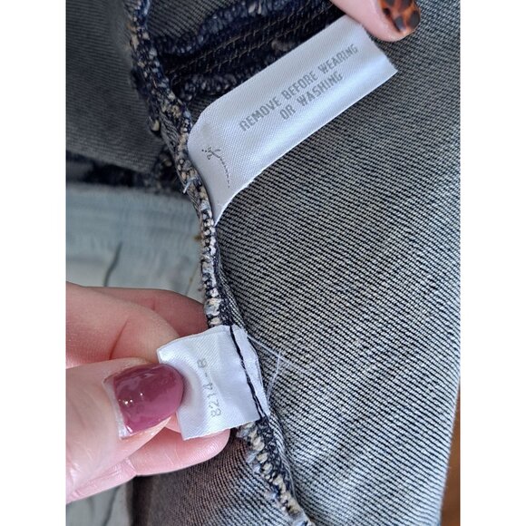 Y2K Ann Taylor Loft Womens Denim Blazer Jacket Size 8 Button Front Cotton Blue - Picture 6 of 10